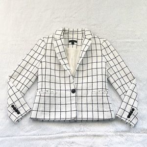 White and Black Windowpane J. Crew Blazer